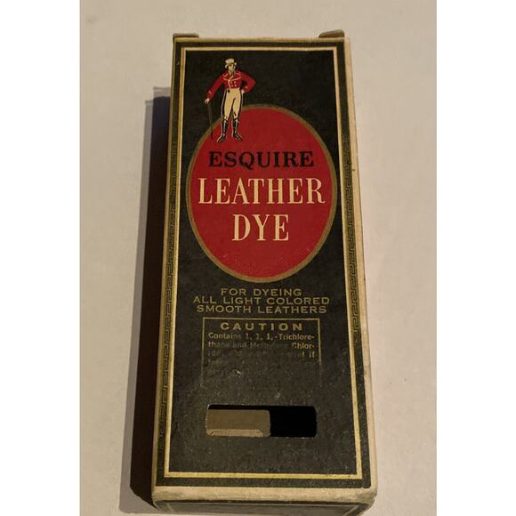 Esquire Brown Leather Dye Semi Full Bottle and Box VTG 1940 - 1950 (?) Shoe - Picture 3 of 11